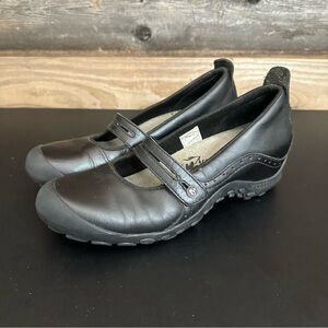 Merrell Womens Size 9.5 US Mary Jane Plaza Bandeau Black  Leather Comfort Shoes